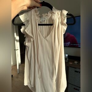 Cupcakes & Cashmere Ivory Ruffle Top